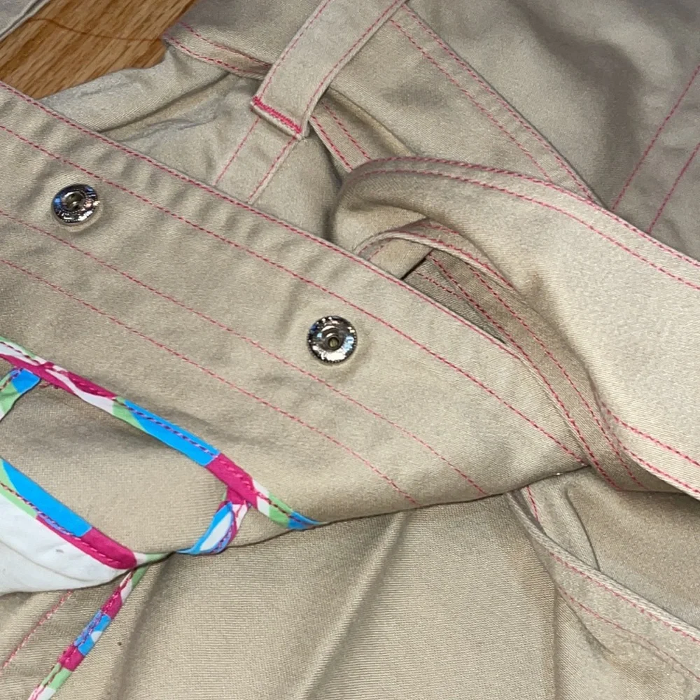 NEW Vintage Khaki Y2K Tommy Hilfiger Jeans  Cotton Tan Trench Coat Snap closur…